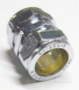 Midbras Compression Fittings Chrome -  Midbras 22mm Comp Straight Coupling Cp