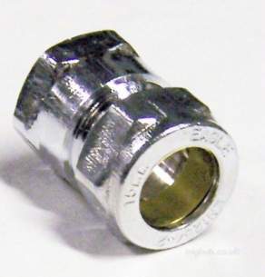 Midbras Compression Fittings Chrome -  Midbras 15mm X 1/2 Inch Fi Comp Str Coup Cp