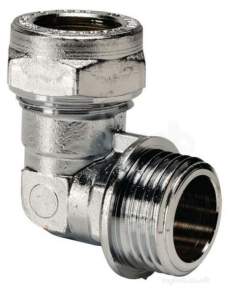 Midbras Compression Fittings Chrome -  Midbras 15mm X 1/2 Inch Mi Comp Elbow Cp