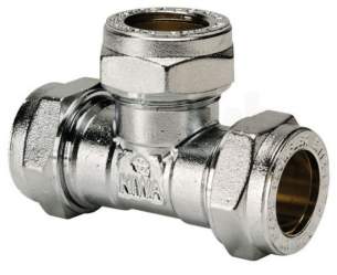 Midbras Compression Fittings Chrome -  Midbras 22mm Compression Equal Tee Cp
