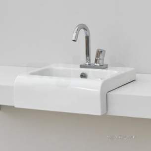Eastbrook Sanitary Ware -  Piave 450mm Semi-recessed Basin White 95.026