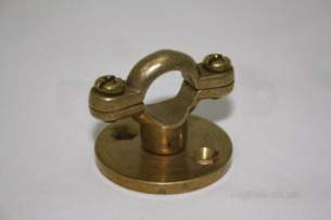 Single Pipe Rings and Backplates M10 -  Euro 22mm Cast Brass Wall Bracket