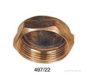 Brass Bushes Sockets and Plugs -  Midbras 22mm Blank Brass Capnut 03 497/22