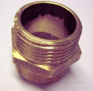 Brass Bushes Sockets and Plugs -  Midbras 1 Inch Hexagonal Brass Nipple