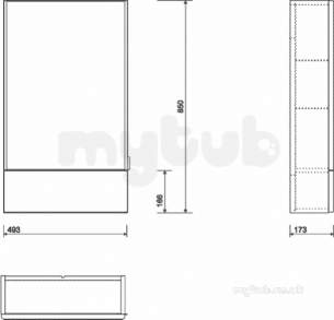 Twyford Mid Market Ware -  E100 Mirror Cabinet 600mm White E10073wh
