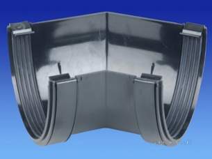 Osma Above Ground Drainage -  9t904b Black Osma Gutter Angle 45deg