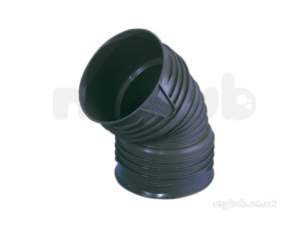 Twinwall Pipe and Fittings -  Wavin 225mm D/s Bend-45 Deg 9tw563