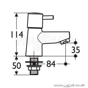 Ideal Standard Brassware -  Ideal Standard Cone B5105 Basin Pillar Taps Cp