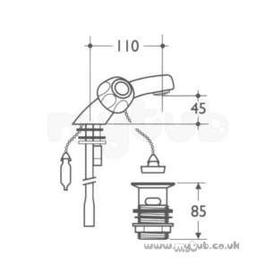 Armitage Shanks Domestic Brassware -  Armitage Shanks Fairline S7365 Basin Mono Df Acr Hds