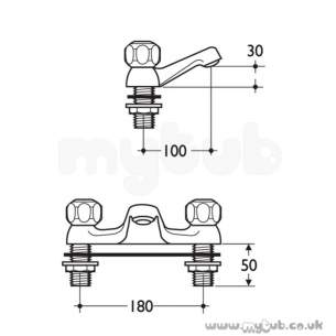 Armitage Shanks Domestic Brassware -  Armitage Shanks Fairline S7671 Deck Bath Filler Cp