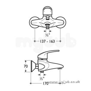 Ideal Standard Showers -  Ideal Standard Idyll Two A2698 Exp W/m Bath/shower Mixer Cp