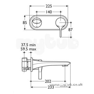 Ideal Standard Brassware -  Ideal Standard Melange A4263 Wall Mtd Basin Mixer Cp