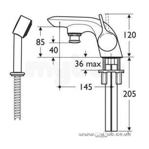 Ideal Standard Brassware -  Ideal Standard Melange A4278 Sl Bath/shower Mixer Cp