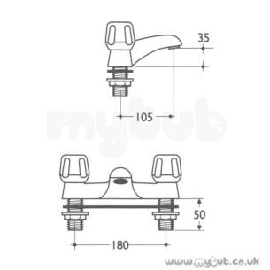 Armitage Shanks Domestic Brassware -  Armitage Shanks Millenia S7600 Bath Deck Filler Cp