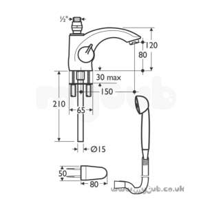 Ideal Standard Brassware -  Ideal Standard Academy E0146 Complete Bsm One Tap Hole Cp