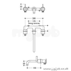 Ideal Standard Brassware -  Ideal Standard Silver E0063 3th W/m Basin Mixer Cp