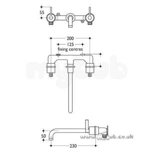 Ideal Standard Brassware -  Ideal Standard Silver E0064 3th W/m Basin Mixer Cp