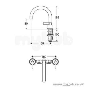 Ideal Standard Brassware -  Ideal Standard Silver E0070 3th Deck Bath Mixer Cp