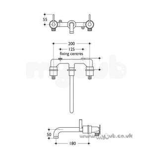 Ideal Standard Brassware -  Ideal Standard Silver E0071 3th W/m Bath Mixer Cp