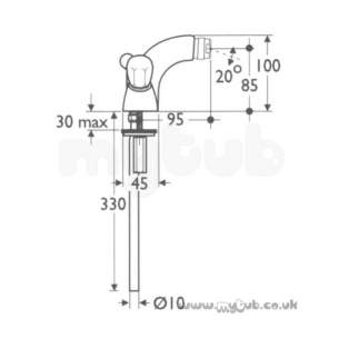 Ideal Standard Brassware -  Ideal Standard Waterways E6900 Bidet Mixer Puw Cp