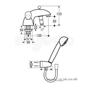 Ideal Standard Brassware -  Ideal Standard Waterways E6920 Bath/shower Mixer And Kit Cp