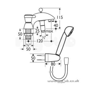 Ideal Standard Brassware -  Ideal Standard Waterways Cd E0715 Bath/shower Mixer Cp