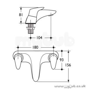 Ideal Standard Brassware -  Ideal Standard Ceramix Alto E5412 Two Tap Holes Rim Bath Filler Cp