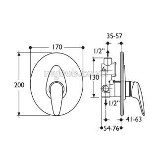 Ideal Standard Brassware -  Ideal Standard Ceramix Shr Mixer Blt-in Chrome Valve Only A5026aa