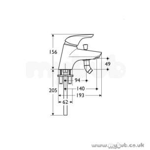 Ideal Standard Brassware -  Ideal Standard Ceraplan New B7888 Sl Rim Mtd Bath Filler