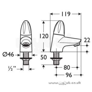 Ideal Standard Brassware -  Ideal Standard Ceraplan Duo B8256 Basin Pillars Cp B8256aa