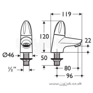 Ideal Standard Brassware -  Ideal Standard Ceraplan Duo B8256 Basin Pillars Cp