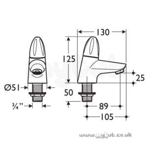Ideal Standard Brassware -  Ideal Standard Ceraplan Duo B8257 Bath Pillars Cp B8257aa