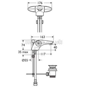 Ideal Standard Brassware -  Ideal Standard Ceraplan Duo B8247 Basin Mono/puw Chrome Plated Special