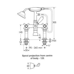 Ideal Standard Brassware -  Ideal Standard Kingston E6125 Bath/shower Mixer Cp