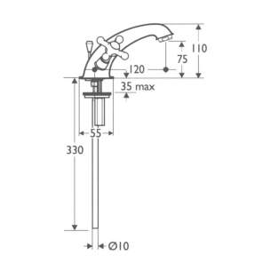 Ideal Standard Brassware -  Ideal Standard Kingston E6105 Monoblock Basin Mixer Cp