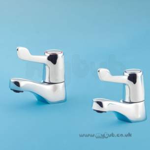 Armitage Shanks Domestic Brassware -  Armitage Shanks Sandringham Lever S7097 3/4 Inch Pillar Taps Cp