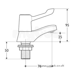 Armitage Shanks Domestic Brassware -  Armitage Shanks Sandringham Lever S7097 3/4 Inch Pillar Taps Cp