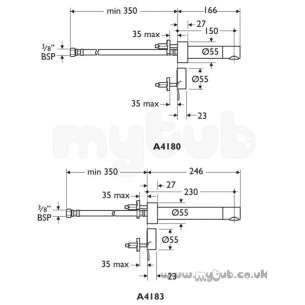 Armitage Shanks Commercial Sanitaryware -  Armitage Shanks Contour 21 Spt El Exp 150mm Plus Multi Box A4181aa