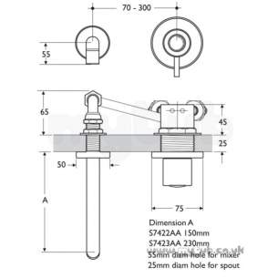 Armitage Shanks Commercial Brassware -  Armitage Shanks Contour S7423 Mixer 230mm Spout Cp