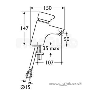 Armitage Shanks Commercial Sanitaryware -  Armitage Shanks Contour 21 Basin Mixer Shut-off Chrome B8263aa