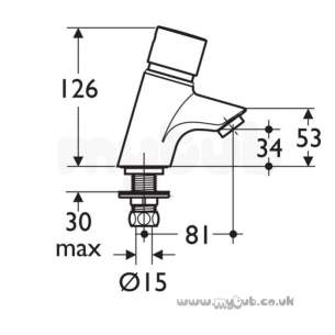 Armitage Shanks Commercial Sanitaryware -  Armitage Shanks Avon 21 Plr Tap Shut-off B8267aa