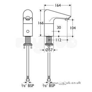 Armitage Shanks Commercial Sanitaryware -  Armitage Shanks Contour 21 Basin El Spt N0 Mix Plus Bttr Box A4122aa