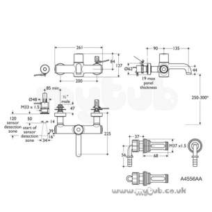 Armitage Shanks Commercial Brassware -  Armitage Shanks Markwik A4555aa Therm Wm Seq Pro Timeflw