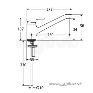 Ideal Standard Brassware -  Ideal Standard Active B8079 Mono Sink Mixer Cp
