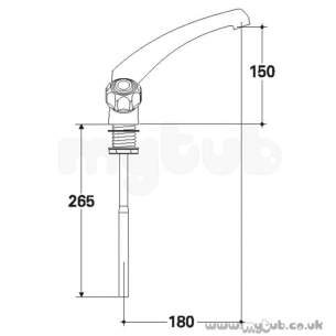 Armitage Shanks Domestic Brassware -  Armitage Shanks Fairline S7905 Mono Sink Filler A/hds