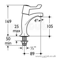 Armitage Shanks Domestic Brassware -  Armitage Shanks Sandringham Lever S7117 H/neck Pillar Taps Cp