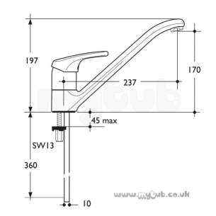 Armitage Shanks Domestic Brassware -  Armitage Shanks Sandringham B4449 Single Lever S/f Kitchen Mixer Cp