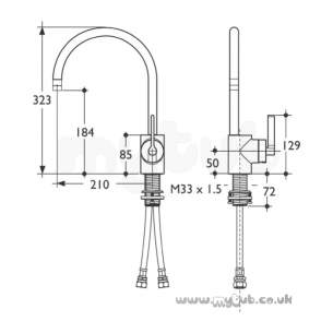 Ideal Standard Brassware -  Ideal Standard Silver E0083 S/lvr Mono Kitchen Mixer Cp