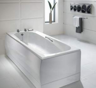 Jacuzzi Acrylic Baths and Panels -  Jacuzzi Pro Wbsproepo300 White Epos No Tap Hole Bath With Chrome Grips 1700x700mm