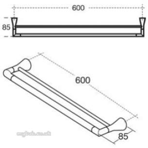 Ideal Standard Sottini Sundries -  Ideal Standard Artefact T/rail 600 Chrome A3677aa